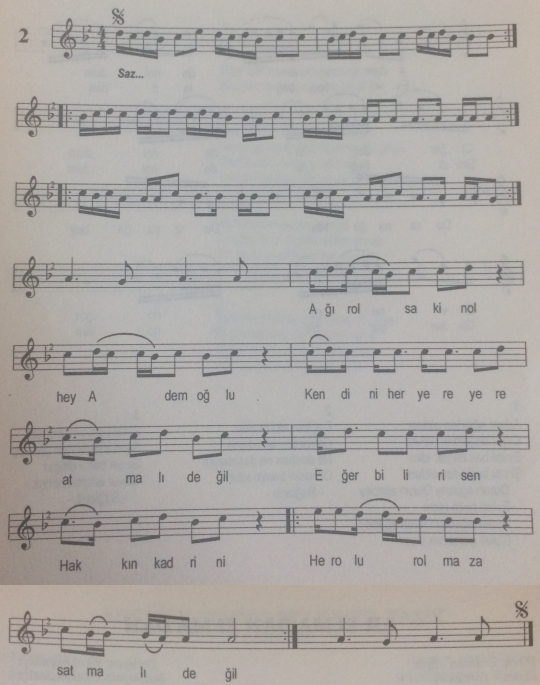 A��r Ol Sakin Ol Hey Ademo�lu T�rk�s�n�n Notas�