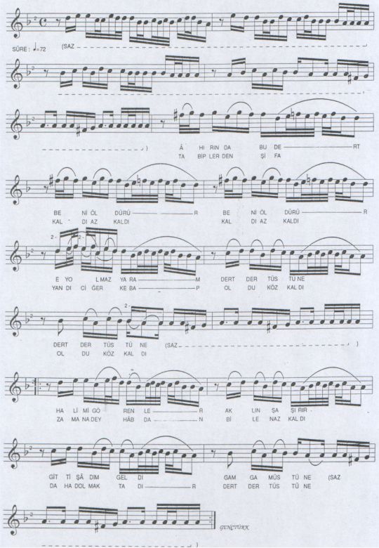 Ah�r�nda Bu Dert Beni �ld�r�r T�rk�s�n�n Notas�