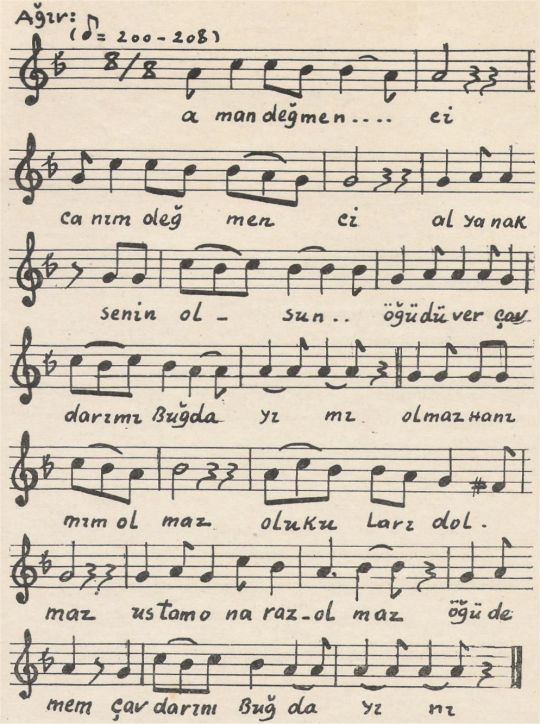 Aman De�irmenci T�rk�s�n�n (2.Varyant) Notas�