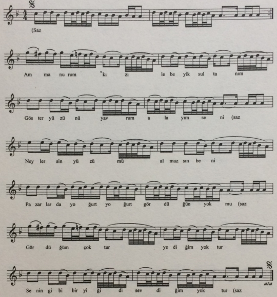 Aman Urum K�z� T�rk�s�n�n (4.Varyant) Notas�
