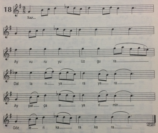 Ay Vuruyu Uzgur'a T�rk�s�n�n Notas�