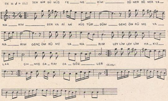 Ben Bir G�m�� Fenerim T�rk�s�n�n Notas�