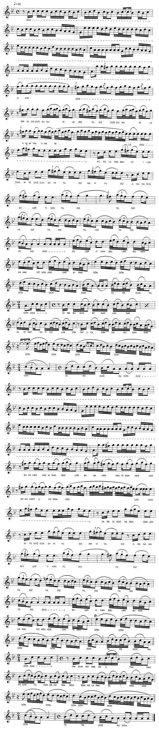 Bir Y�ld�z Do�du Nur �le T�rk�s�n�n Notas�