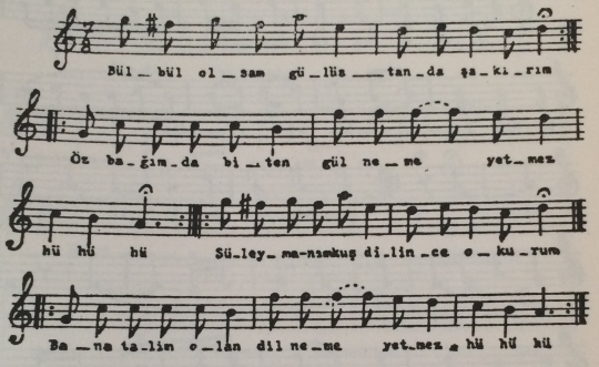 B�lb�l Olsam G�l Dal�nda �ak�r�m T�rk�s�n�n Notas�