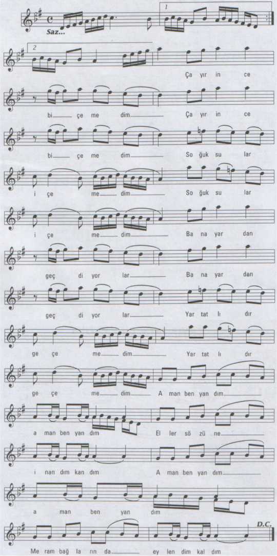 �ay�r �nce Bi�emedim T�rk�s�n�n (2.Varyant) Notas�