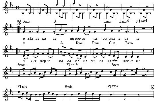 ��rak Aran�yor (D��er Usta) T�rk�s�n�n Notas�