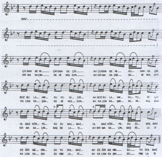 �oban Beni Sudan Ge�ir T�rk�s�n�n (1.Varyant) Notas�