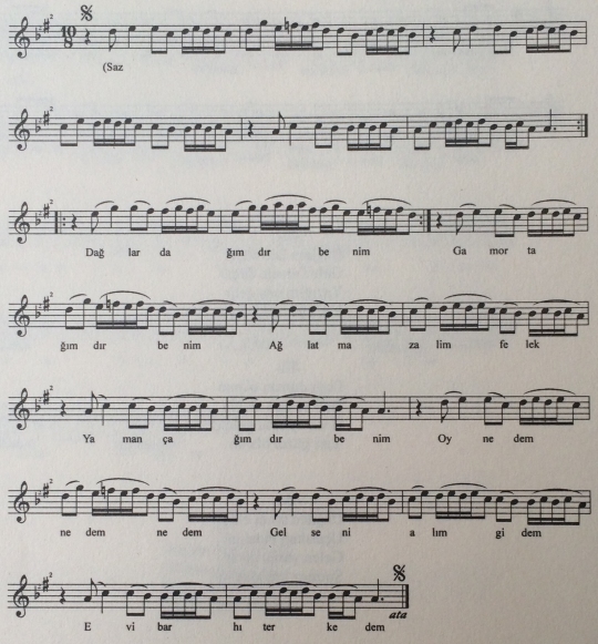 Da�lar Da��md�r (Oy Nidem) T�rk�s�n�n (1.Varyant) Notas�