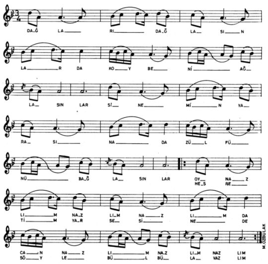Da�lar� Da�las�nlar T�rk�s�n�n Notas�
