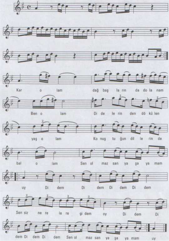 Didem (Da� Ba�lar�nda Dolanam) T�rk�s�n�n Notas�