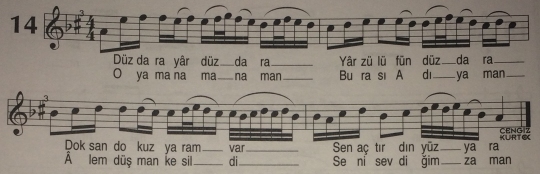 D�z Dara Yar D�z Dara T�rk�s�n�n Notas�