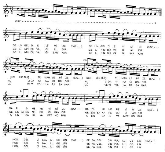 Gelin Geldi Evimize T�rk�s�n�n Notas�