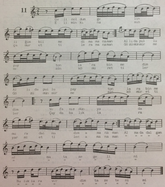 Gelin Oldum Gelinli�im Bilmedim T�rk�s�n�n Notas�