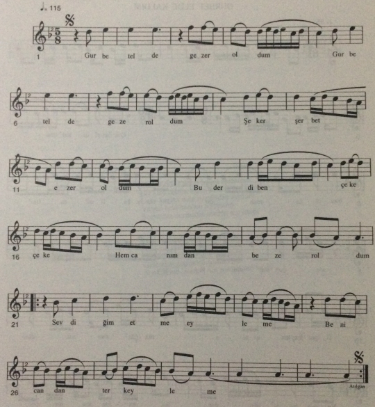 Gurbet Elde Gezer Oldum T�rk�s�n�n Notas�
