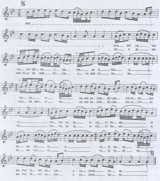 Gurbetlikten Gelirdik K�rm�z� Fesle T�rk�s�n�n Notas�