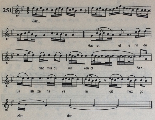 Hasret Ellerinde Ya�mur Dururken T�rk�s�n�n Notas�