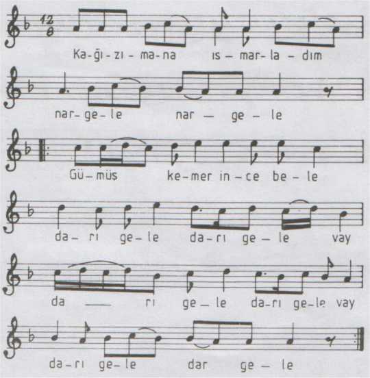 Ka��zman'a Ismarlad�m Nargele T�rk�s�n�n (1.Varyant) Notas�