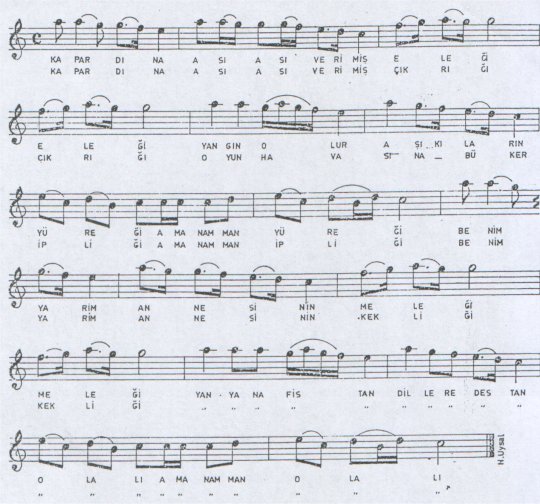 Kap� Ard�na As�vermi� Ele�i T�rk�s�n�n Notas�