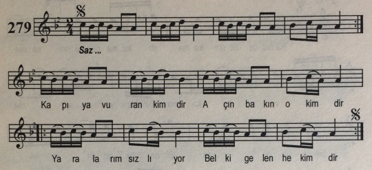 Kapıya Vuran Kimdir Türküsünün Notası