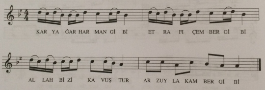 Kar Ya�ar Harman Gibi T�rk�s�n�n Notas�