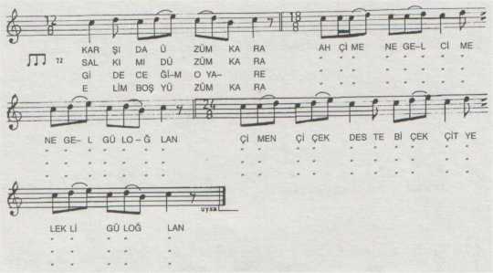 Kar��da �z�m Kara T�rk�s�n�n Notas�