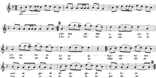 Kaymakam�n K�zlar� T�rk�s�n�n Notas�