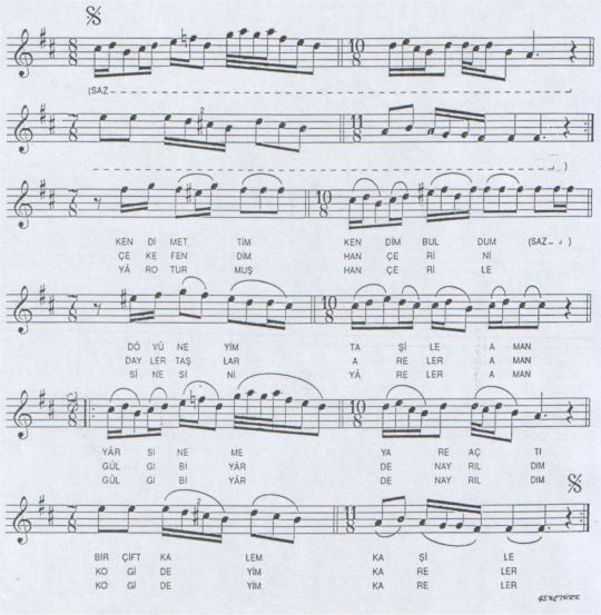 Kendim Ettim Kendim Buldum T�rk�s�n�n Notas�