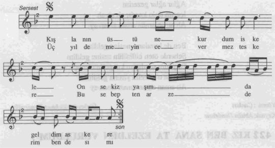 K��lan�n �st�ne Kurdum �skele T�rk�s�n�n Notas�
