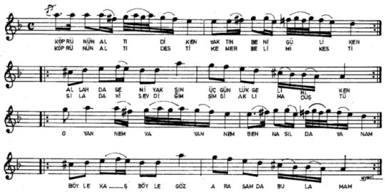 K�pr�n�n Alt� Diken T�rk�s�n�n Notas�