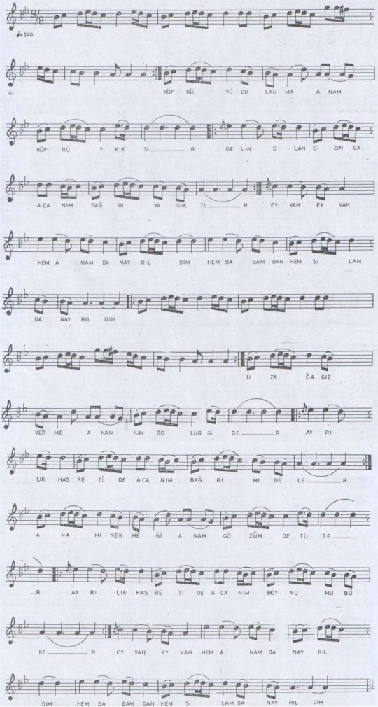 K�pr�y� Dolanma T�rk�s�n�n Notas�