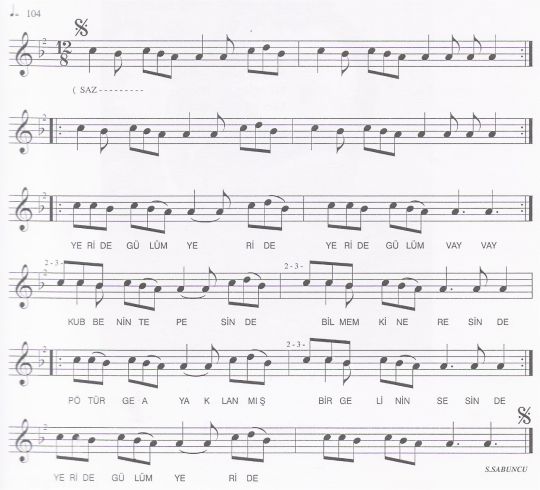 Kubbenin Tepesinde T�rk�s�n�n Notas�