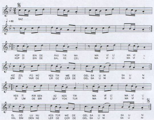 K�p Dibinde Past�rma T�rk�s�n�n Notas�