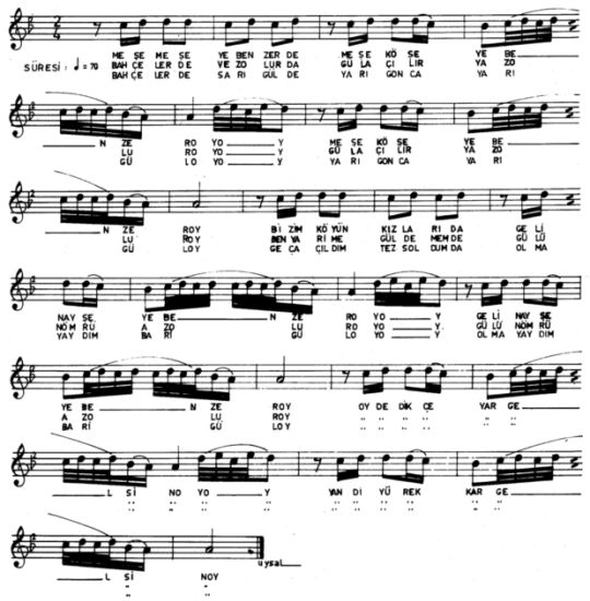 Me�e Me�eye Benzer T�rk�s�n�n Notas�