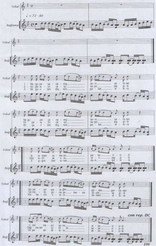 Ne G�zel Yaratm�� T�rk�s�n�n Notas�