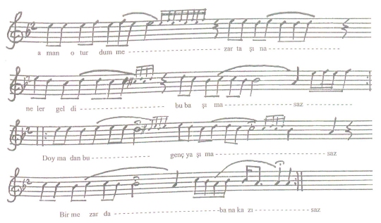 Oturdum Mezar Ta��na T�rk�s�n�n Notas�