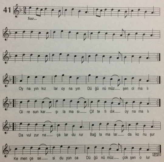 Oynay�n K�zlar Oynay�n T�rk�s�n�n Notas�