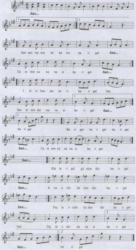 Sensen Menim Dilberim T�rk�s�n�n Notas�