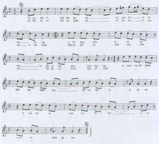 Talas Alt� Haymana T�rk�s�n�n Notas�