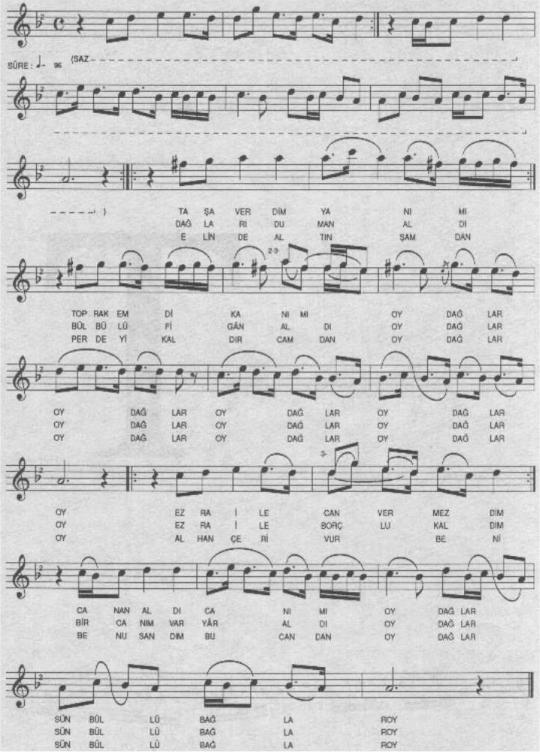 Ta�a Verdim Yan�m� T�rk�s�n�n (1.Varyant) Notas�
