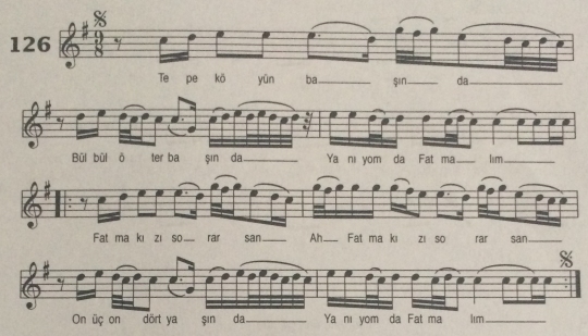 Tepek�y'�n Ba��nda (Fatma'l�m) T�rk�s�n�n Notas�