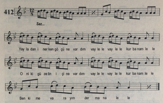 Yayladan �nerken G���ne Vard�m T�rk�s�n�n Notas�