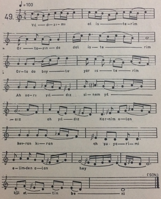 Y�ld�z�ma Al �sterim T�rk�s�n�n Notas�