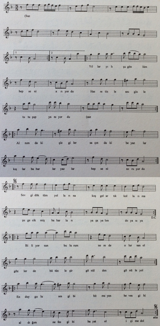 Y�llar Y�l� �u G�nl�m T�rk�s�n�n Notas�