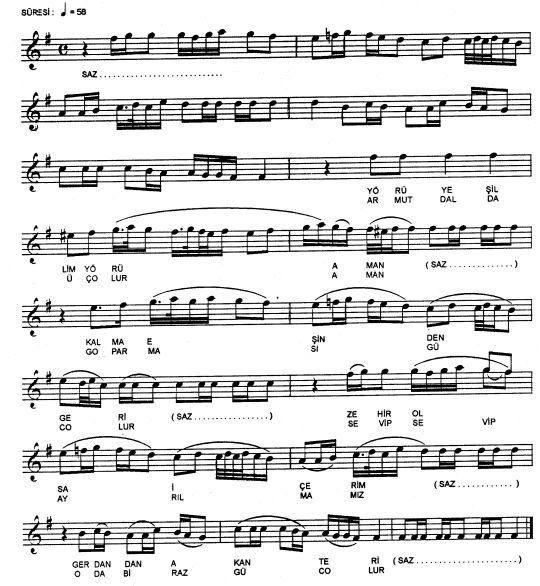 Y�r� Ye�illim Y�r� T�rk�s�n�n Notas�